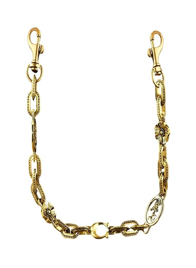 LSBDJDL Cute Cherry Gold Bag Charms Wallet Chain Keychains Purse Accessories For Women (letter) - Image 1